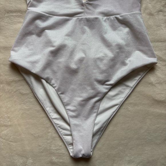 Revel Rey White Plunge One-Piece Swimsuit - Picture 7 of 10